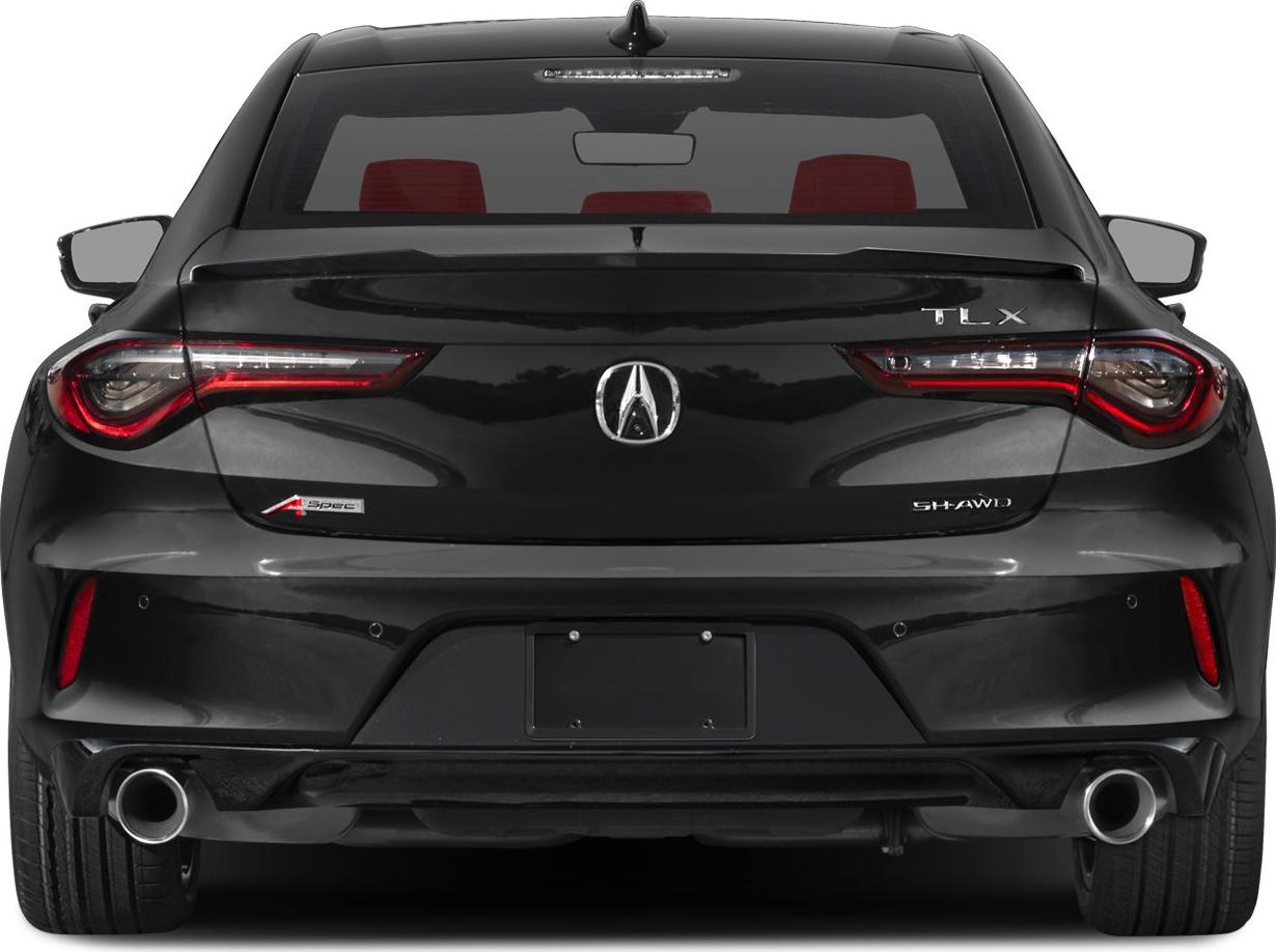 Rear view with LED taillights and dual exhaust pipes