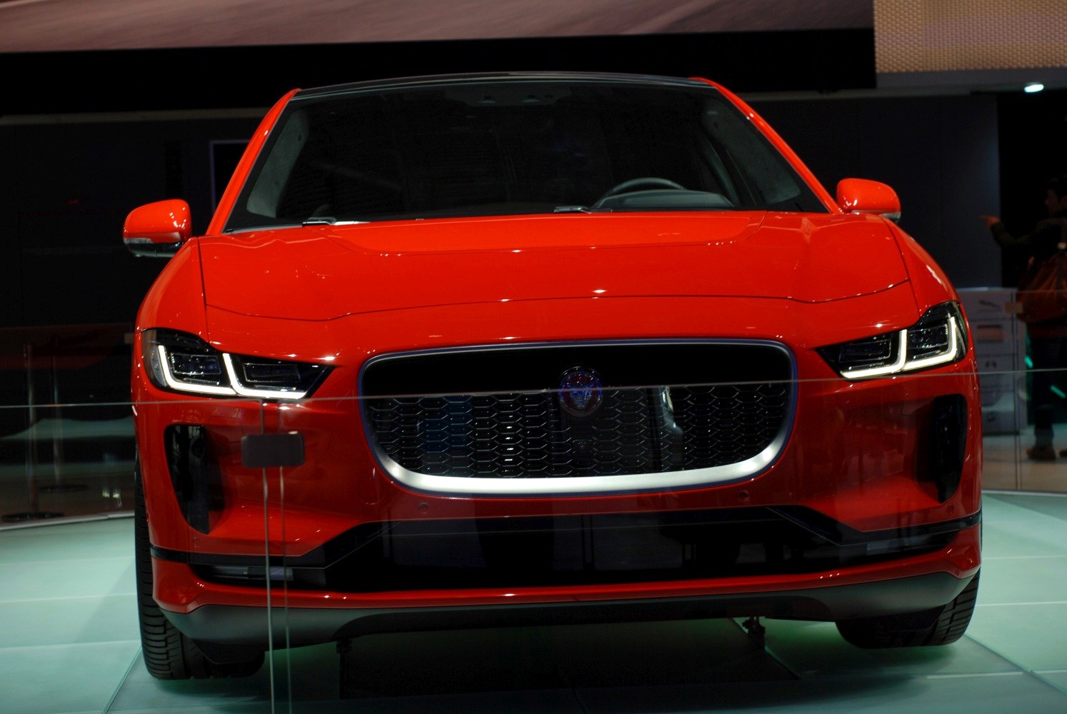Front view with LED headlights and large grille