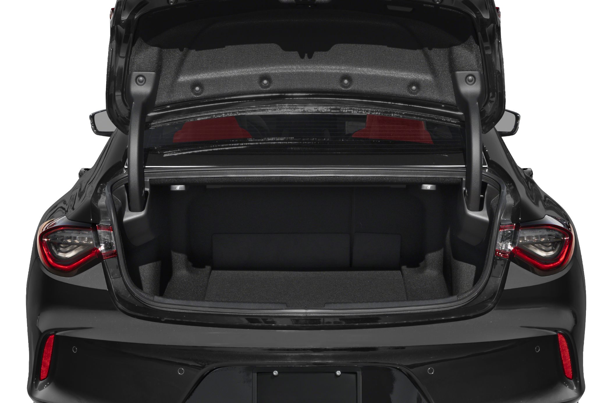 Open trunk with spacious cargo area and rear LED tail lights