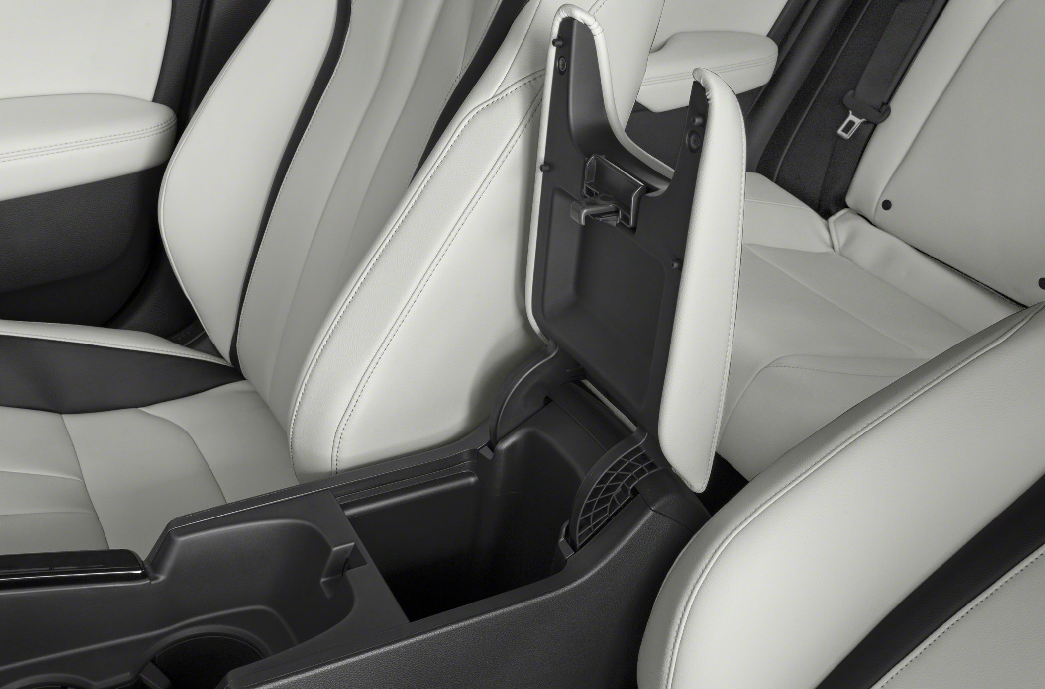 Light leather seats and open center console storage compartment