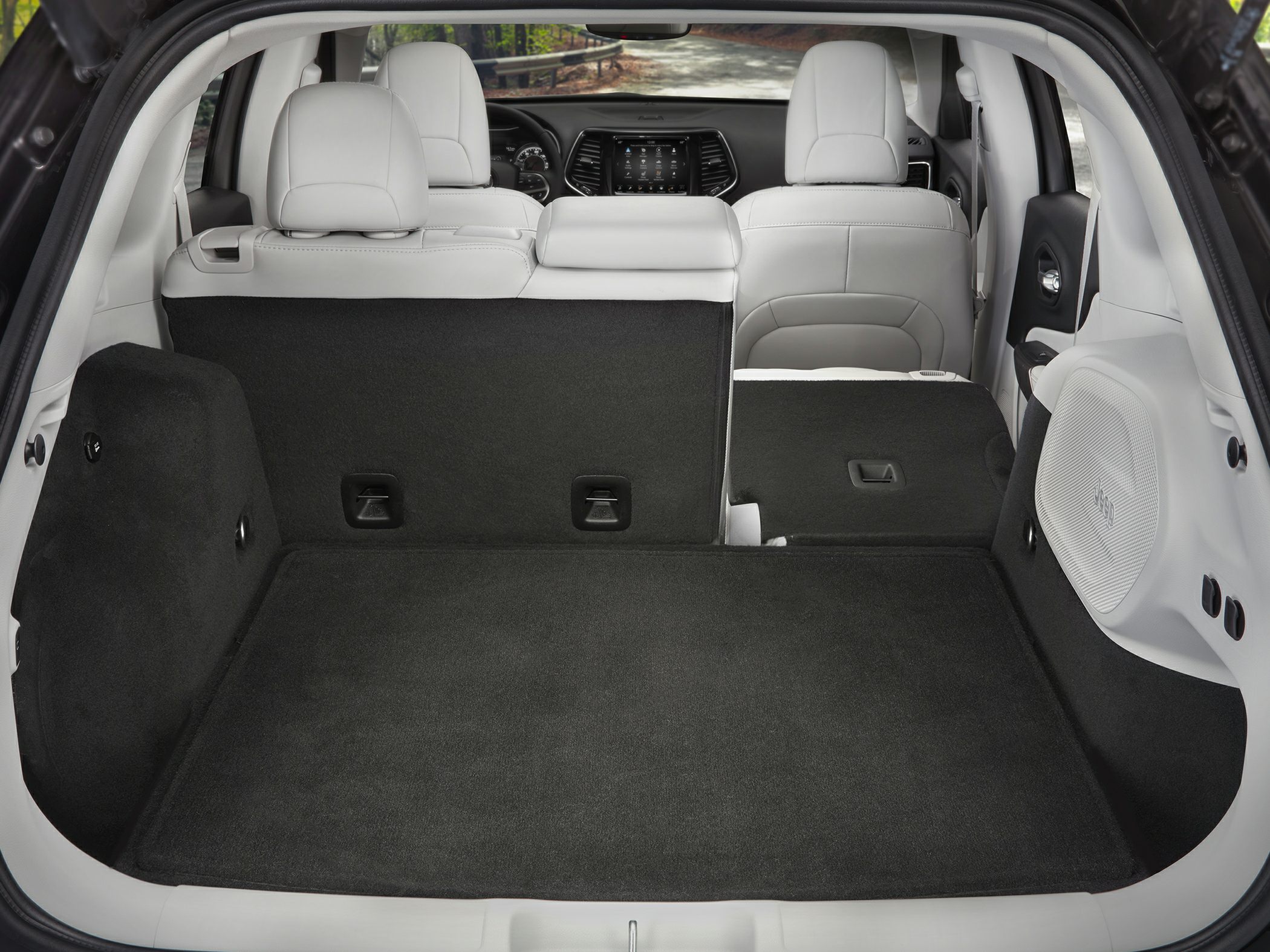 Spacious cargo area with one rear seat folded flat