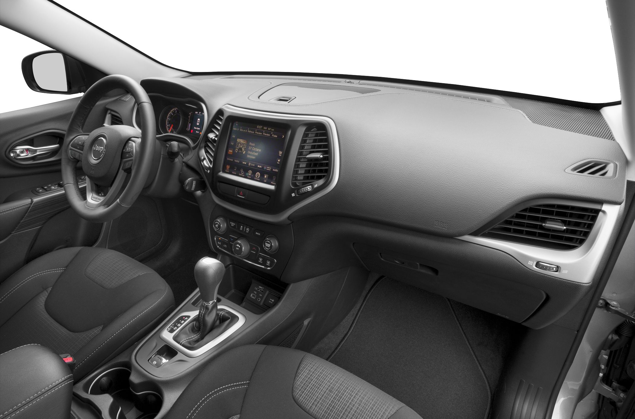Modern dashboard and infotainment system with automatic gear shift