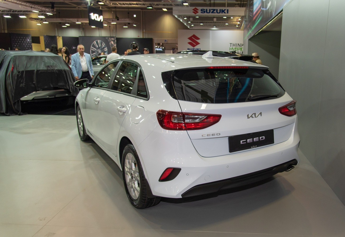 Rear view with distinctive taillights and modern hatchback styling.