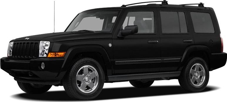 Black mid-size SUV with chrome wheels and roof rack, robust front grille