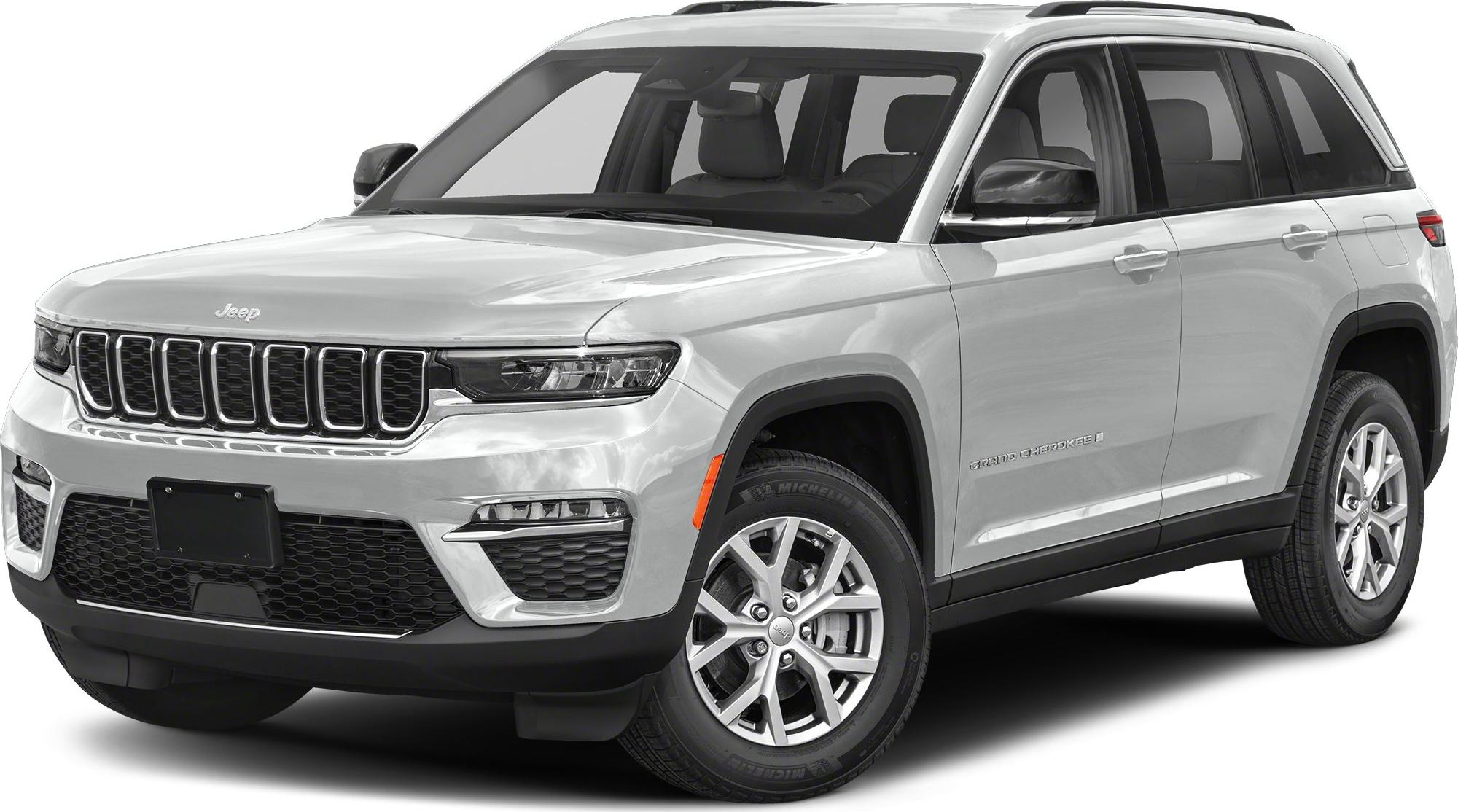 Front side view of an SUV with distinctive grille and alloy wheels