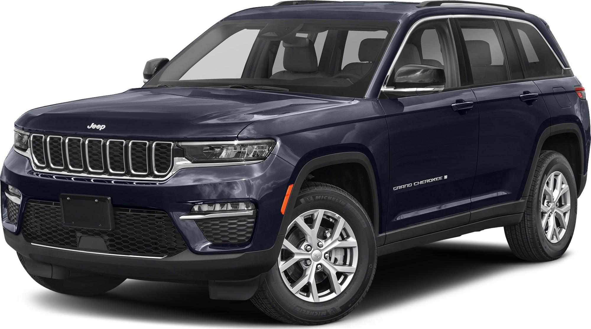 Front view with signature grille and LED headlights