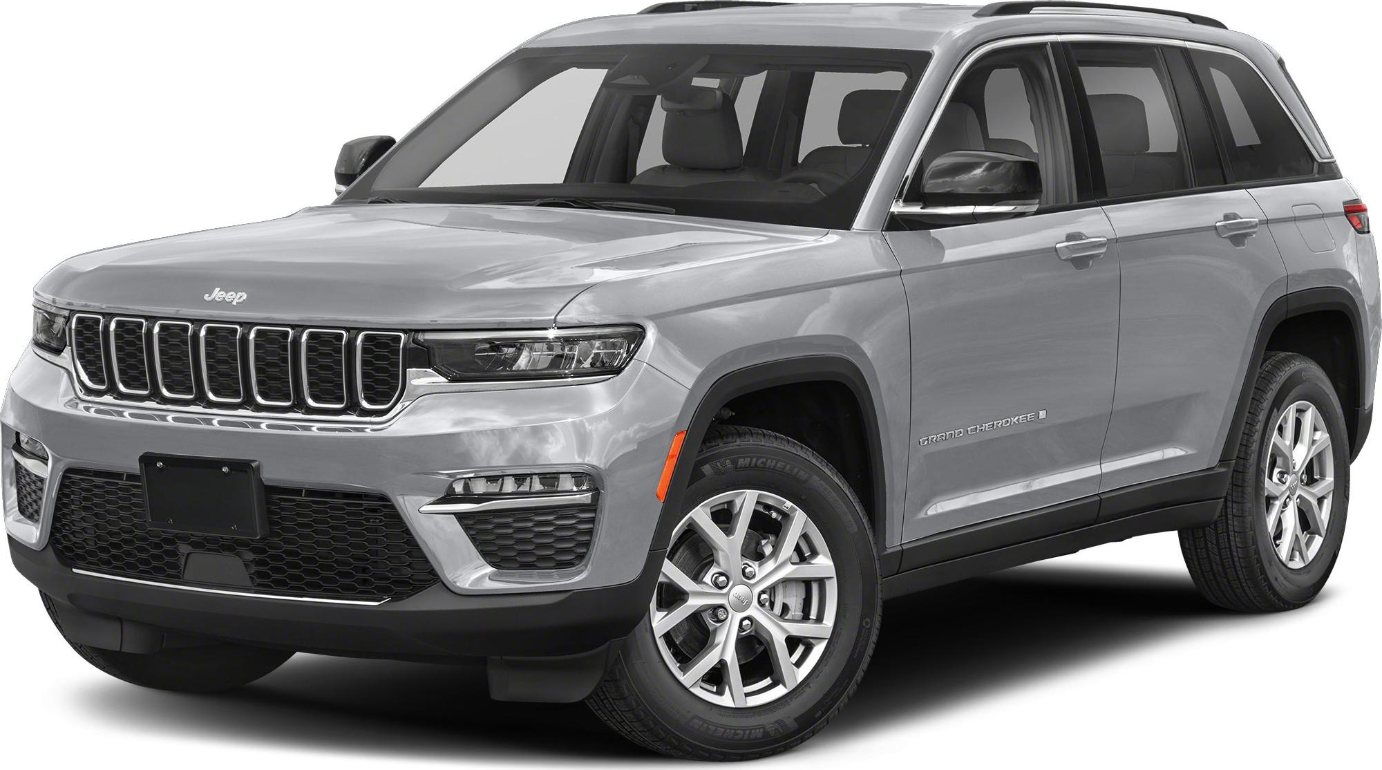 Front-side view of a modern SUV with seven-slot grille and LED headlights