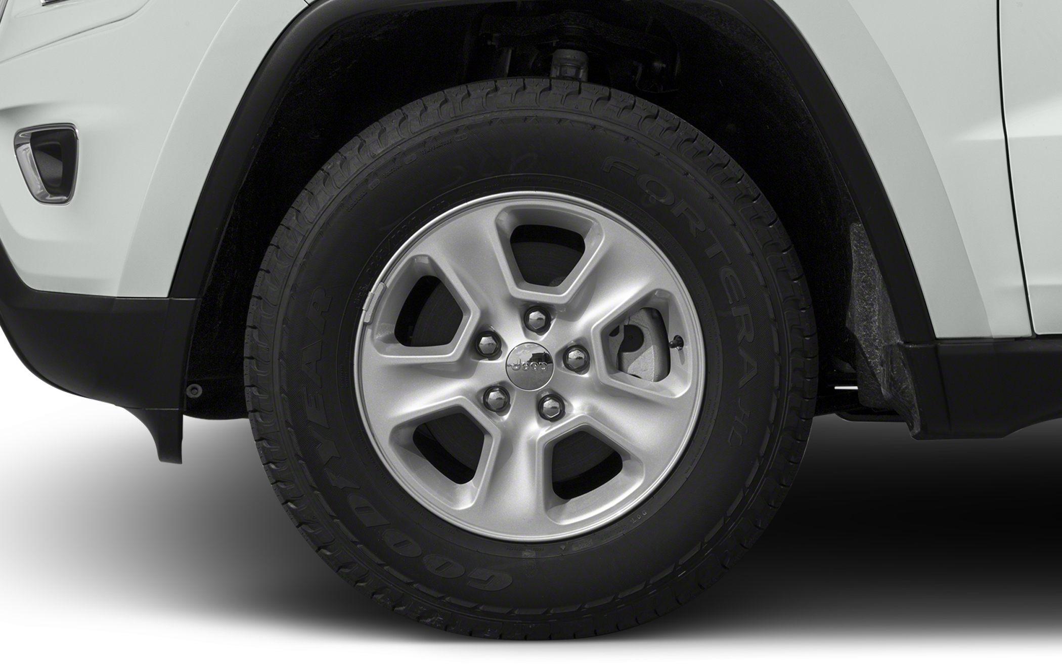Close-up of alloy wheel and tire on SUV facelift model