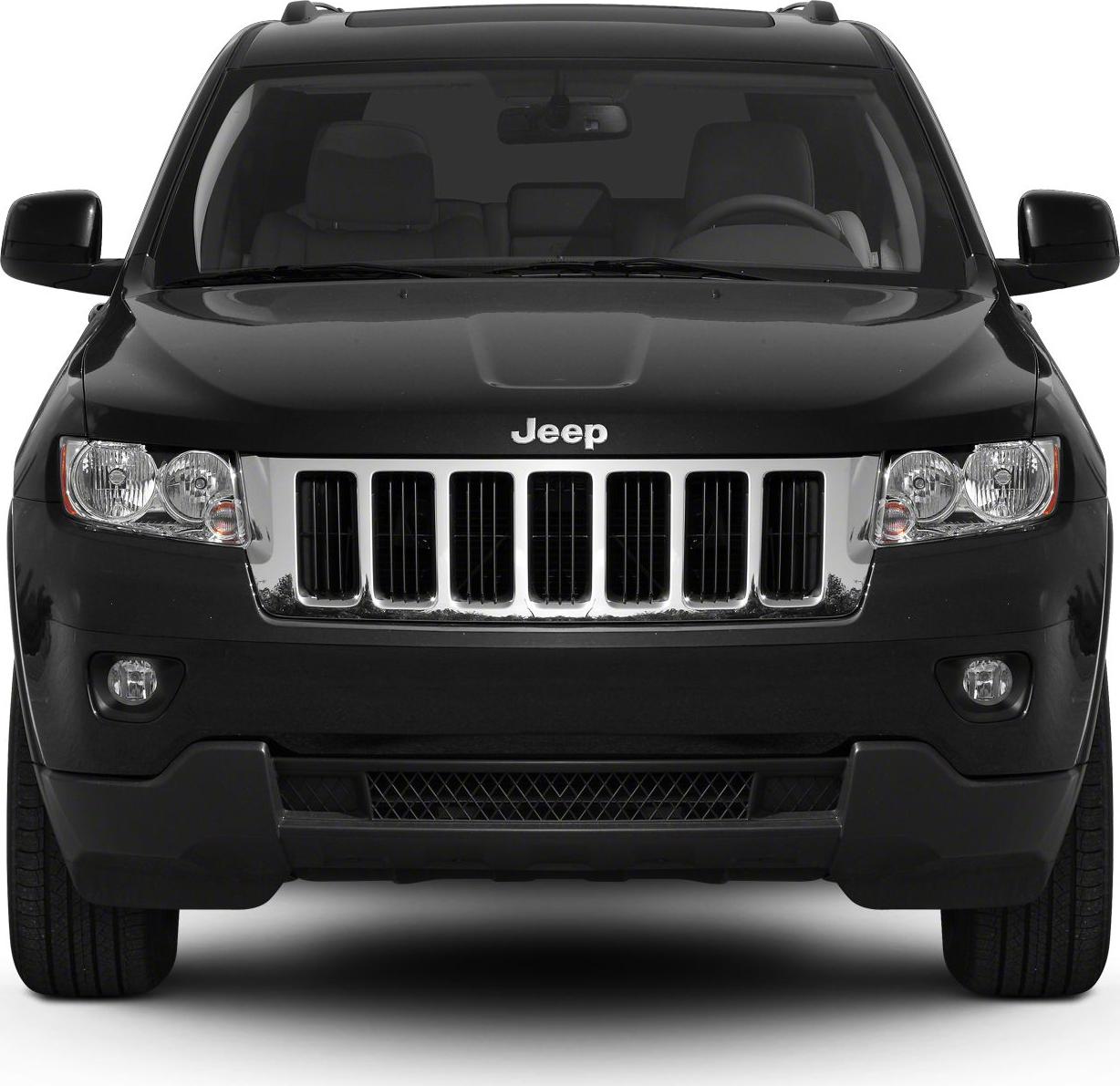 Front view with seven-slot grille and dual headlights