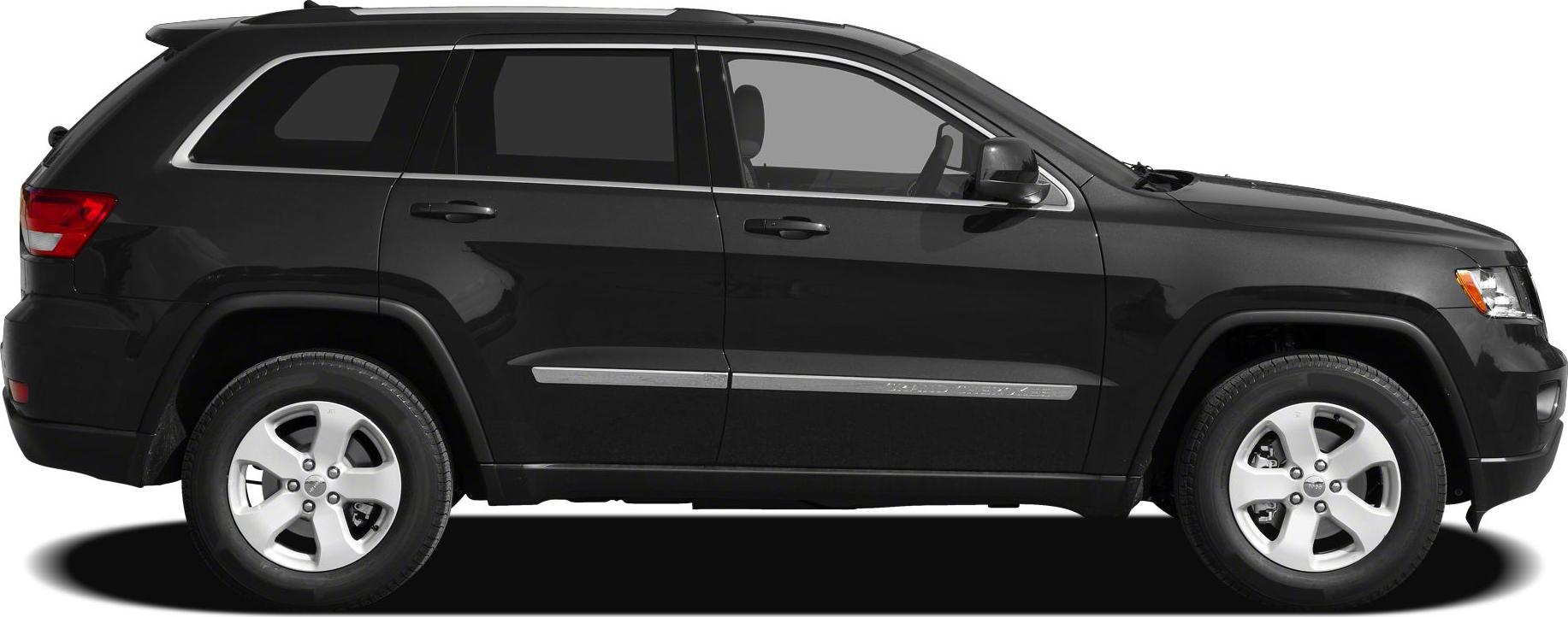 Side profile of black SUV with chrome trim and alloy wheels