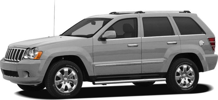 Side profile of SUV with chrome wheels and roof rails