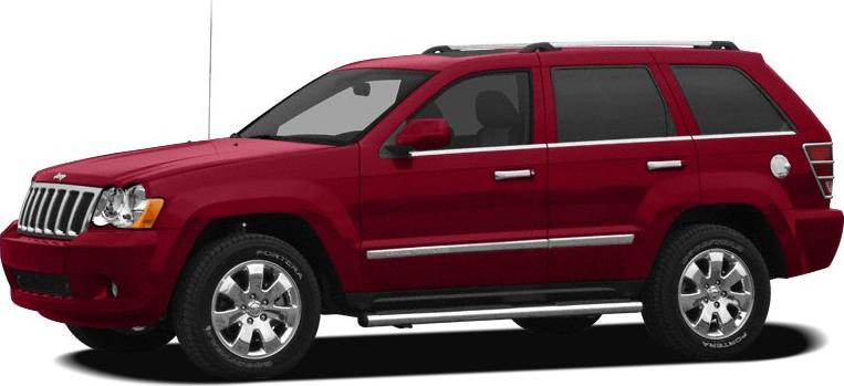 Side view of red SUV with roof rails and chrome trim