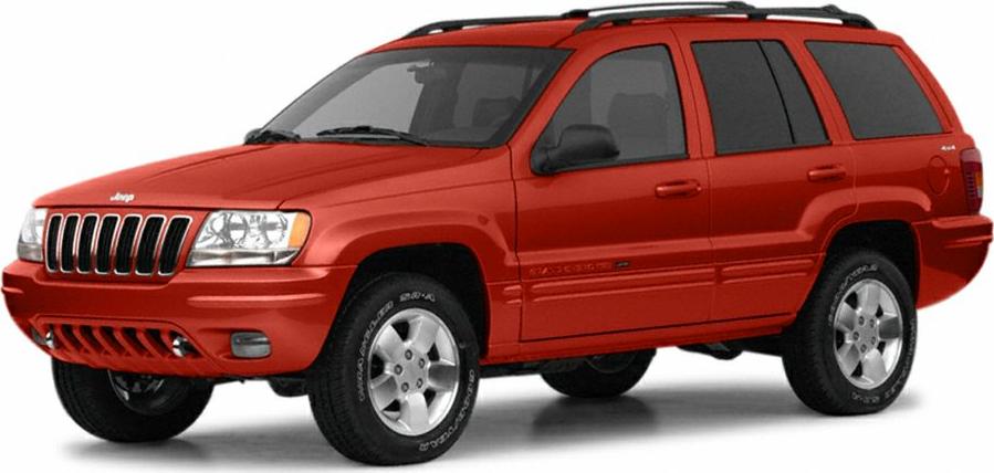 Red SUV with roof rails and chrome alloy wheels from the front-side angle