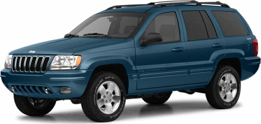 Blue SUV with seven-slot grille and alloy wheels, front side perspective