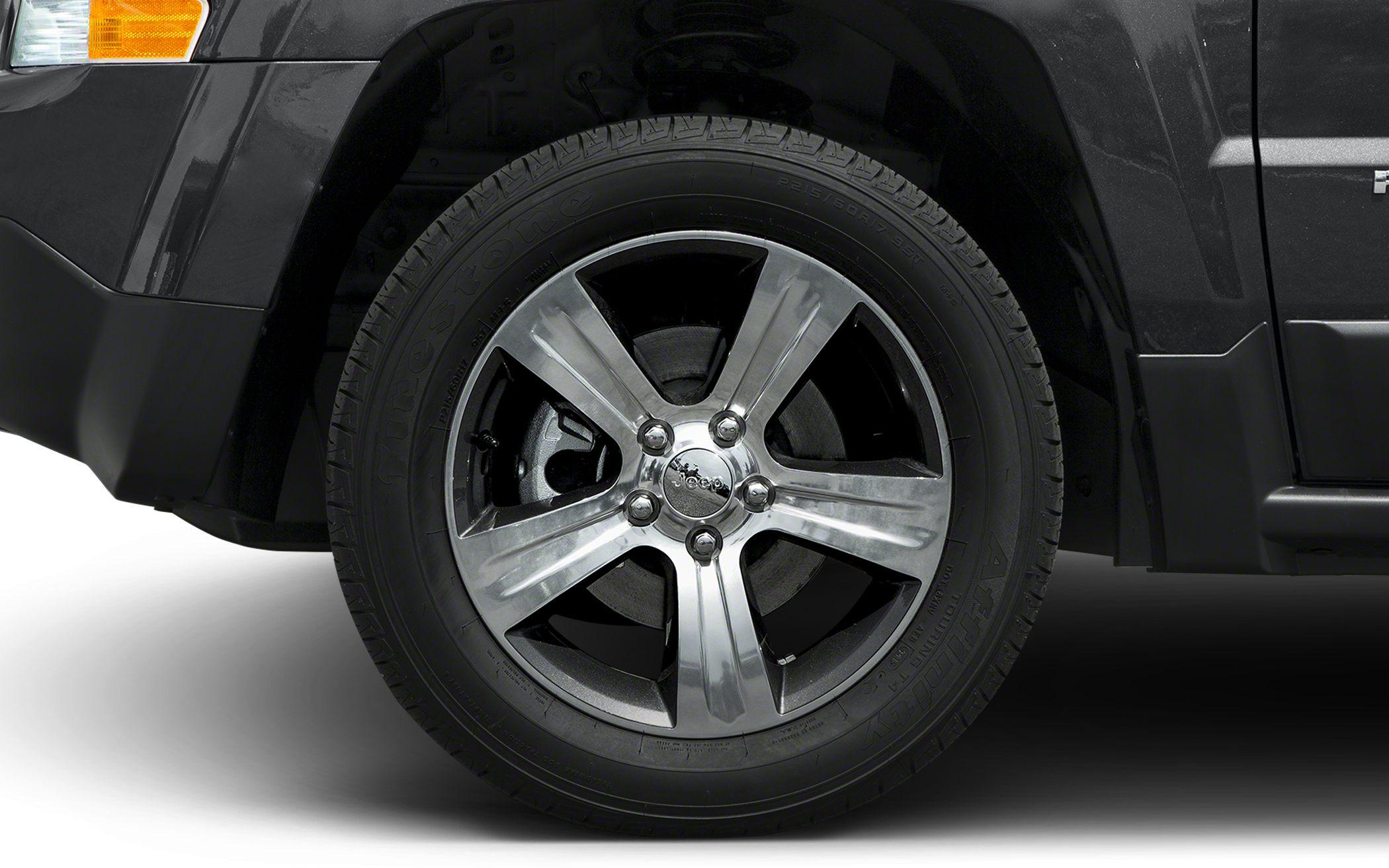 Close-up of a 5-spoke alloy wheel and tire tread