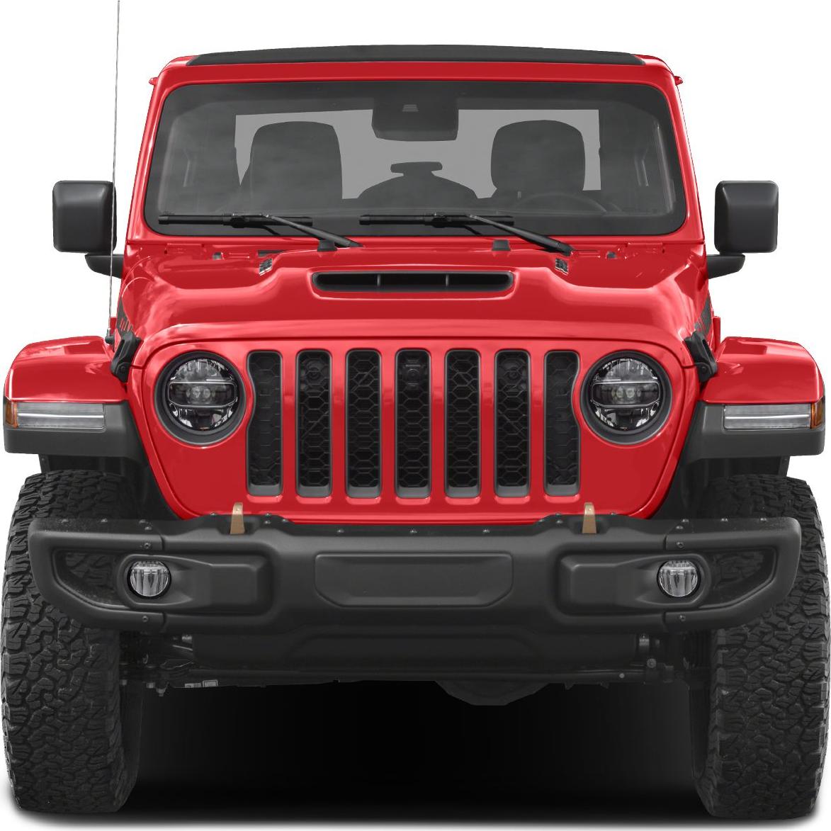 Front view with seven-slot grille and round LED headlights