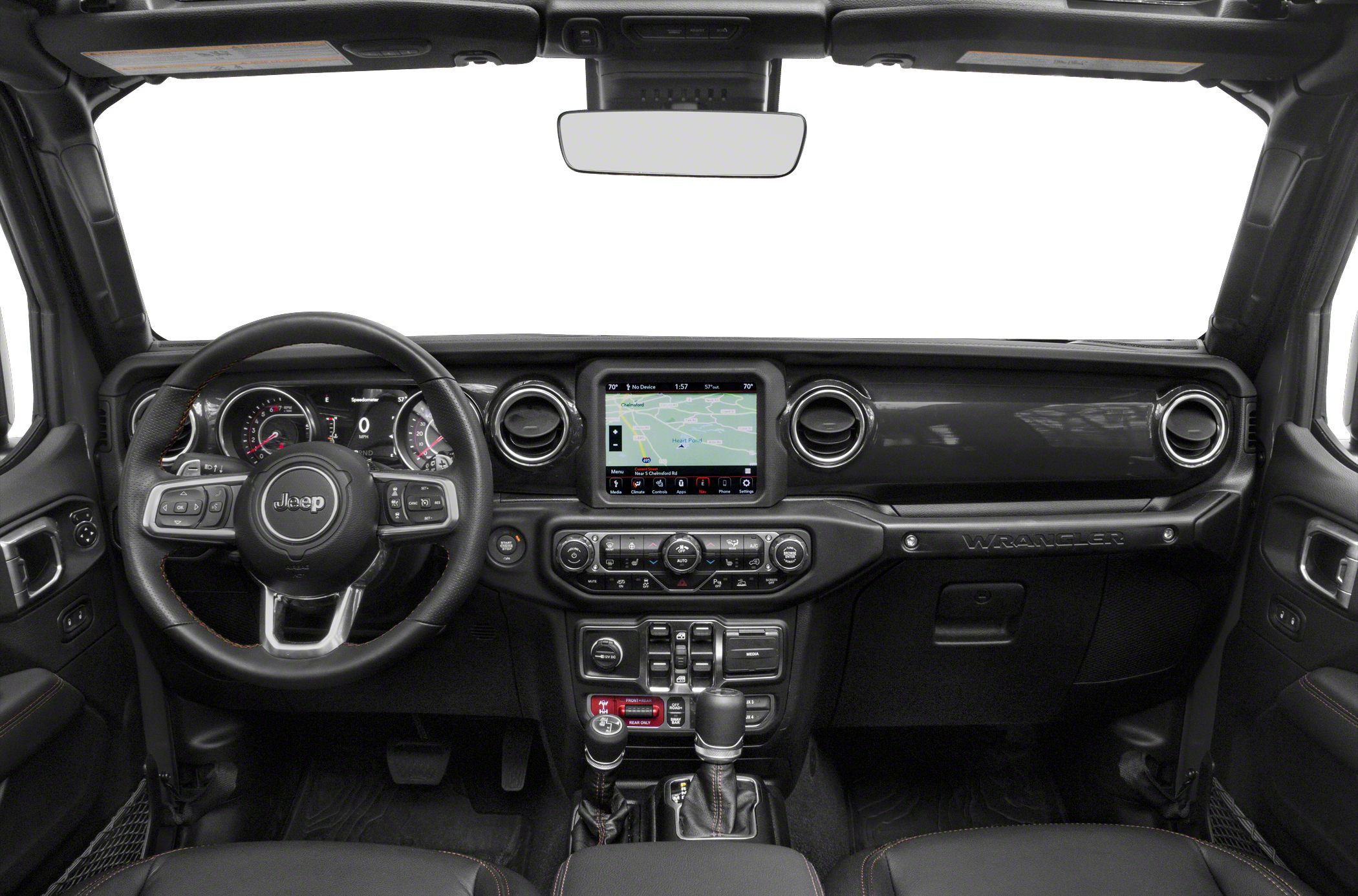Digital dashboard and touchscreen navigation with ergonomic steering wheel