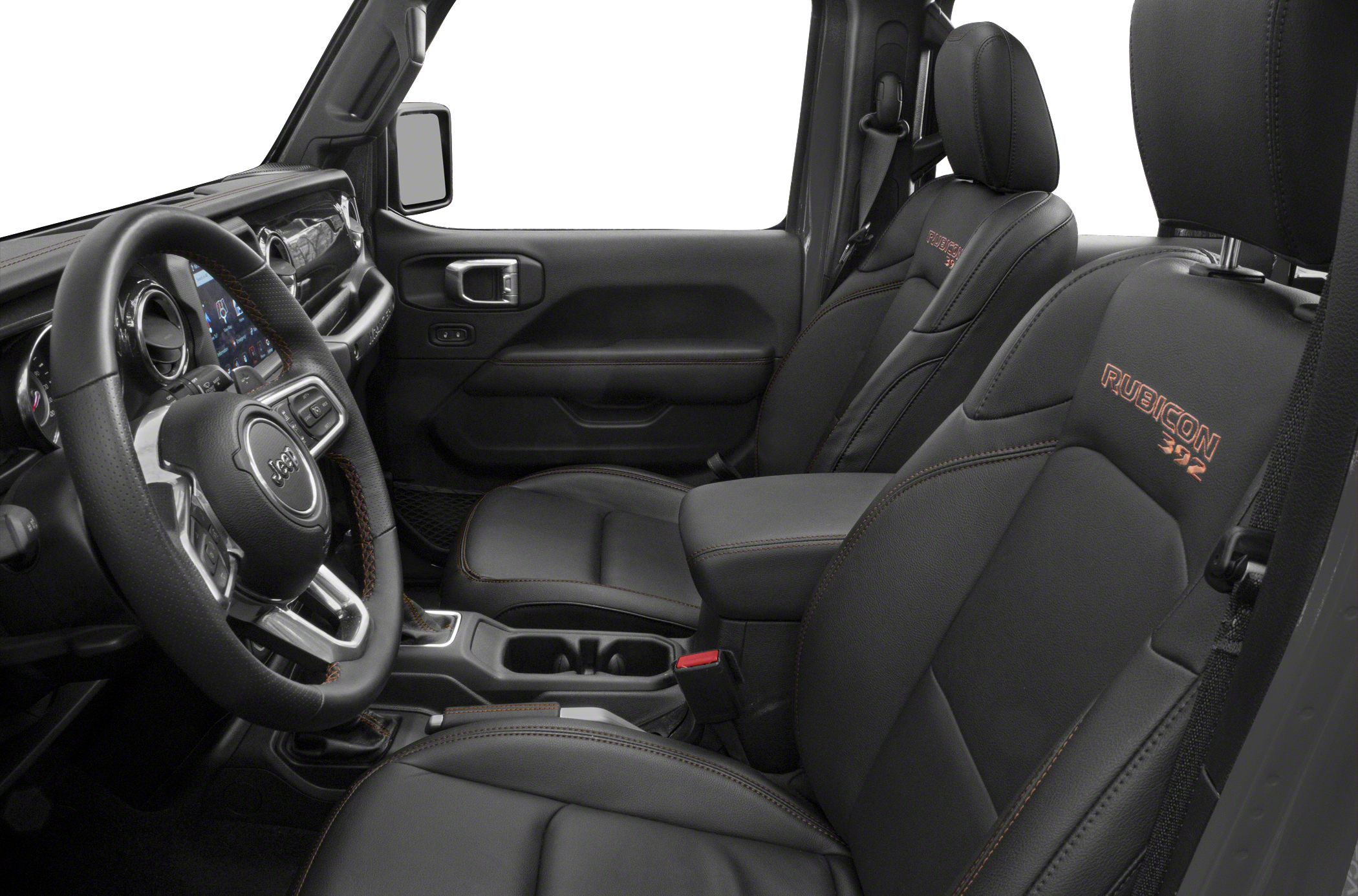 Leather seats with Rubicon 392 embroidery and digital dashboard controls