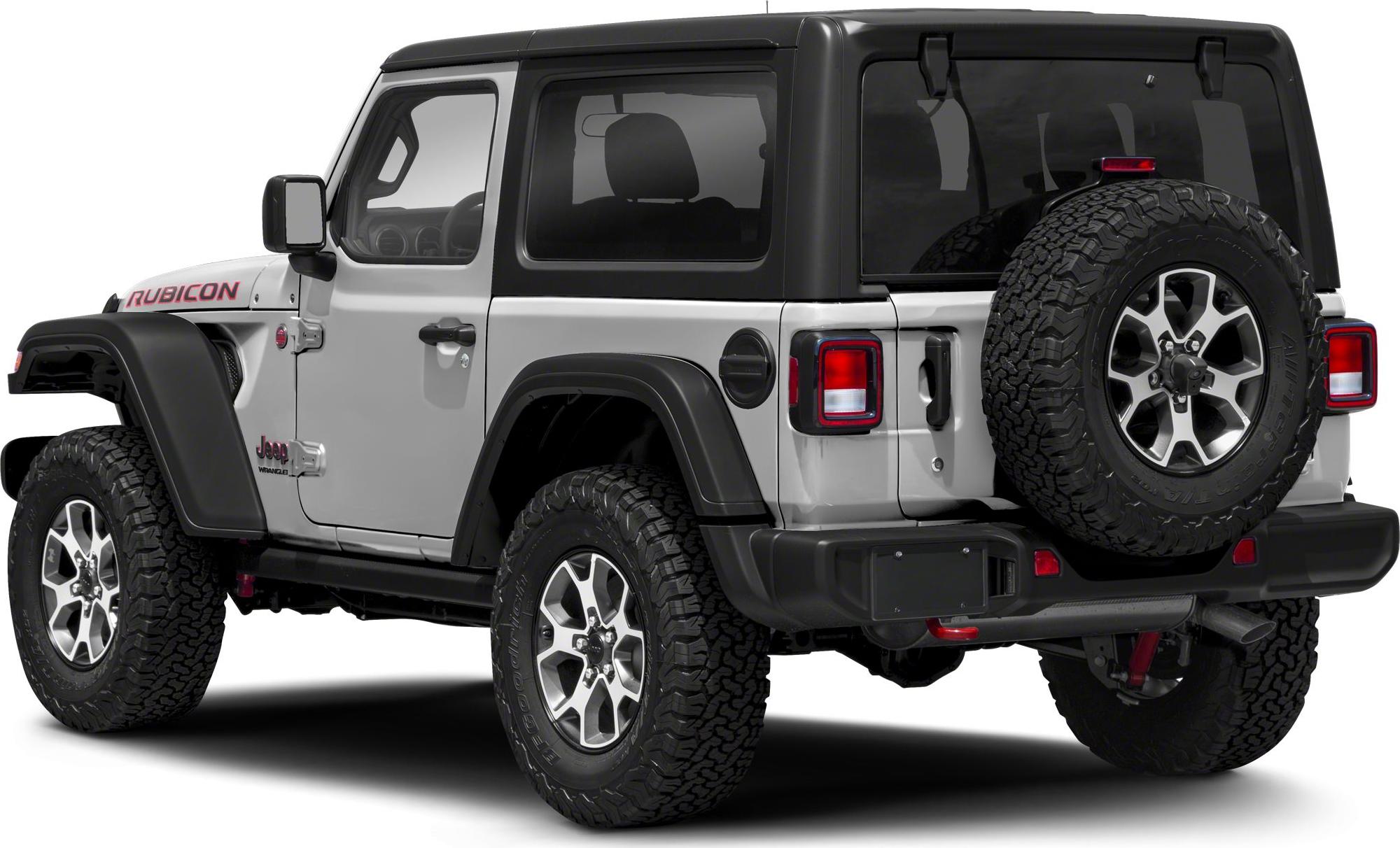 Rear side view of off-road SUV with spare tire and all-terrain wheels