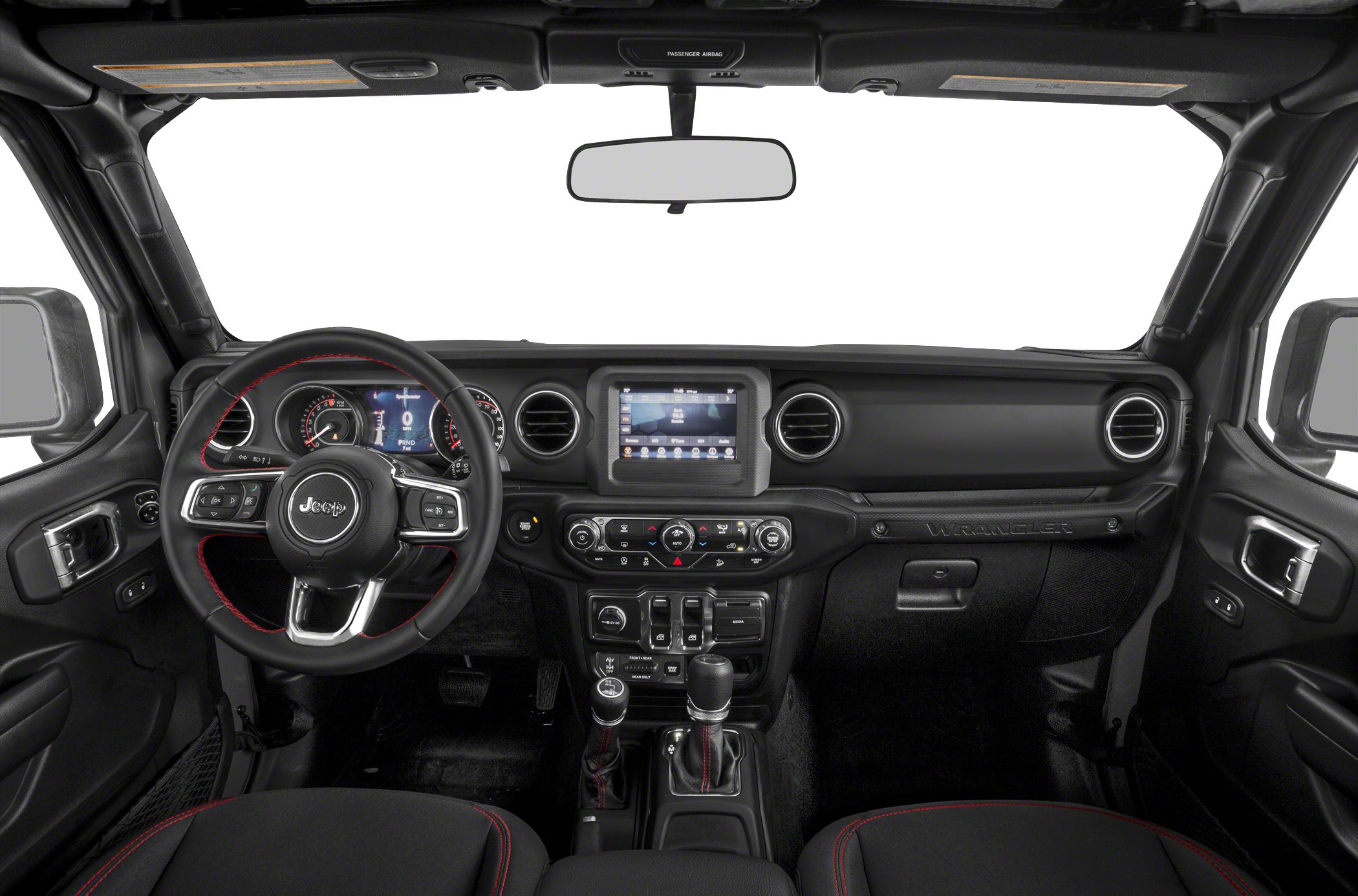 Dashboard, touchscreen, multifunction steering wheel, round vents