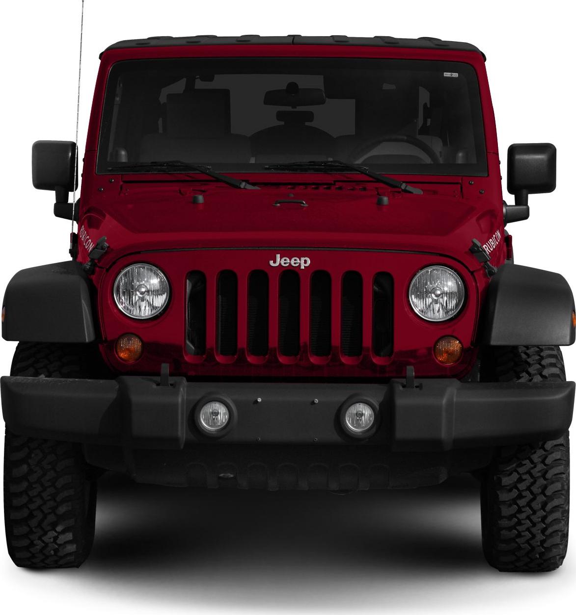 Rugged SUV front view with seven-slot grille and round headlights