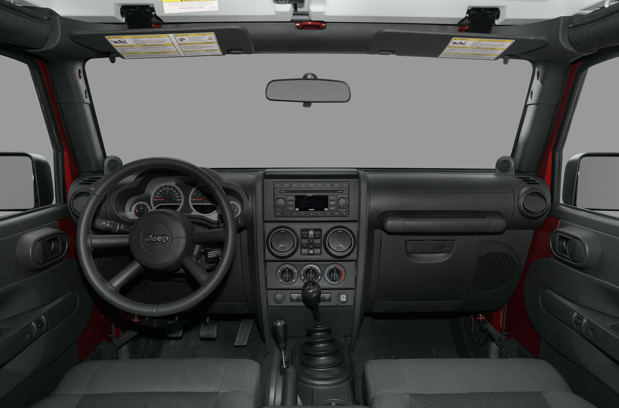 Dashboard and steering wheel with manual gear shifter