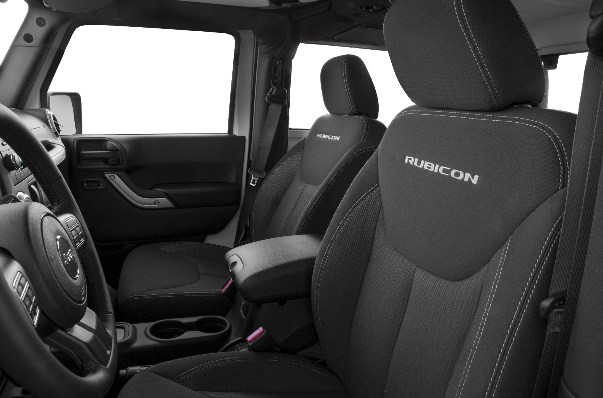 Steering wheel and Rubicon embroidered front seats