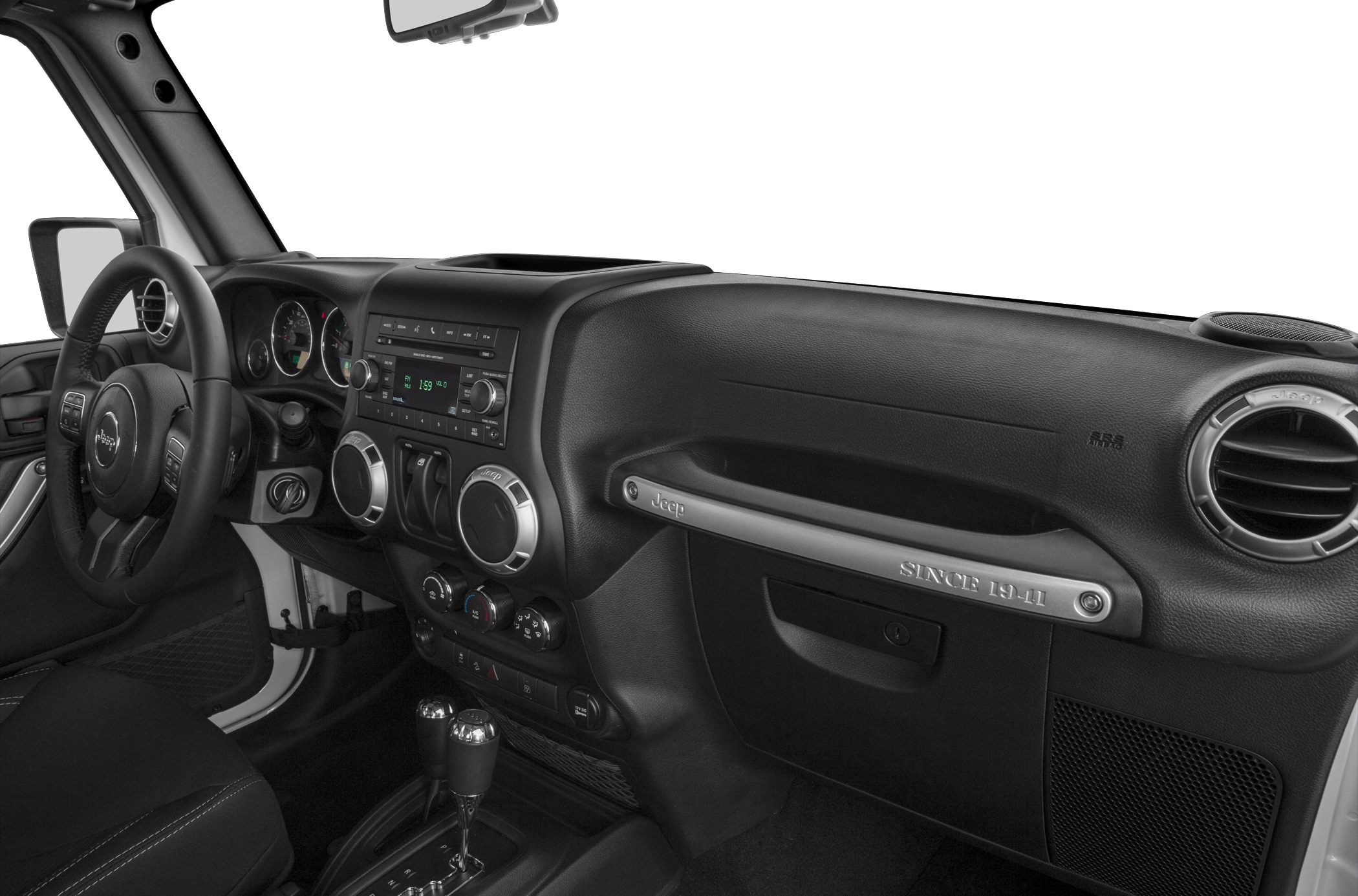 Dashboard, steering wheel, gear levers interior features