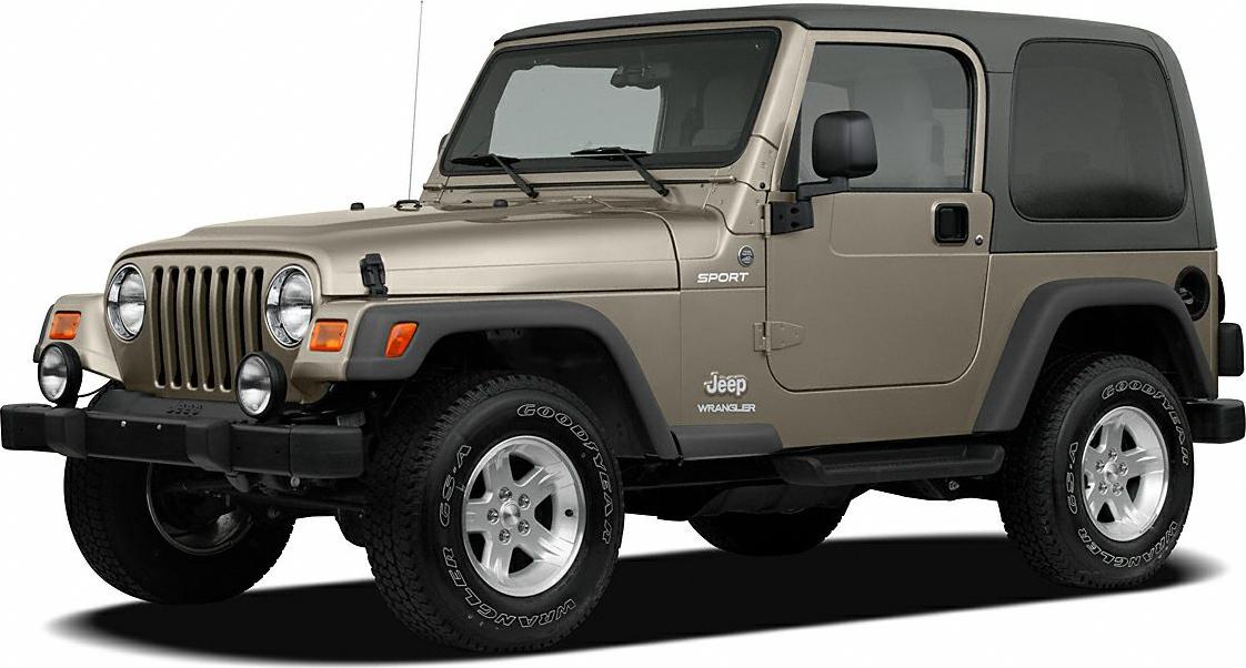 Side-front angle of 1997 SUV with soft top and rugged off-road tires