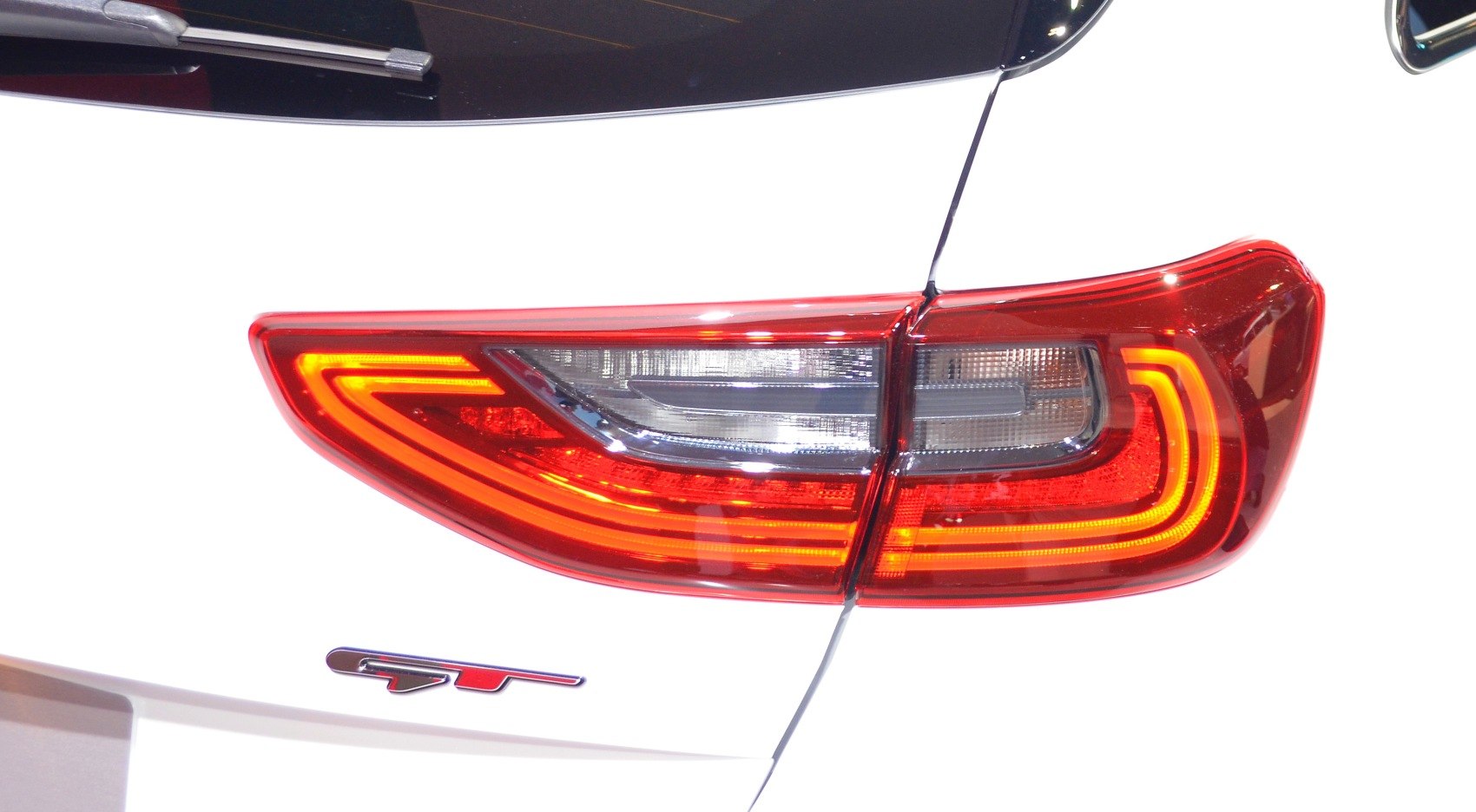 Rear LED tail light with sharp light patterns and GT badge