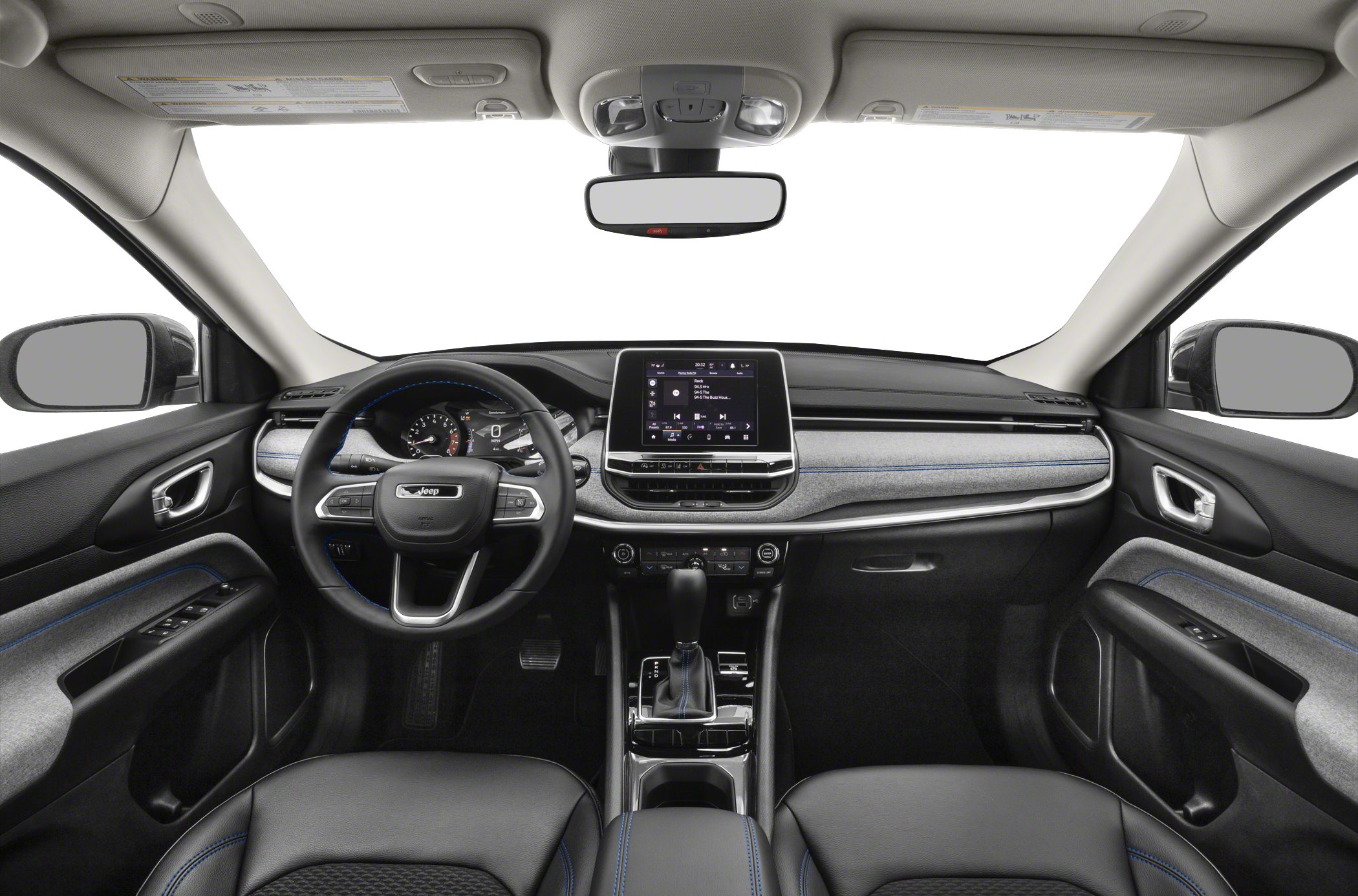 Modern dashboard and touchscreen infotainment in car interior