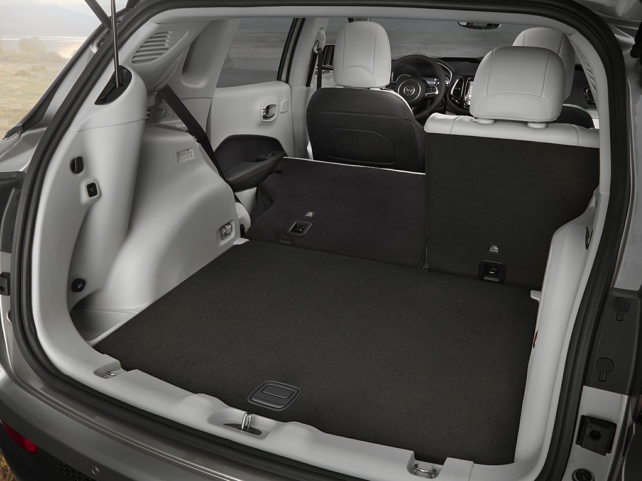 Fold-flat rear seats with expanded cargo space in SUV interior