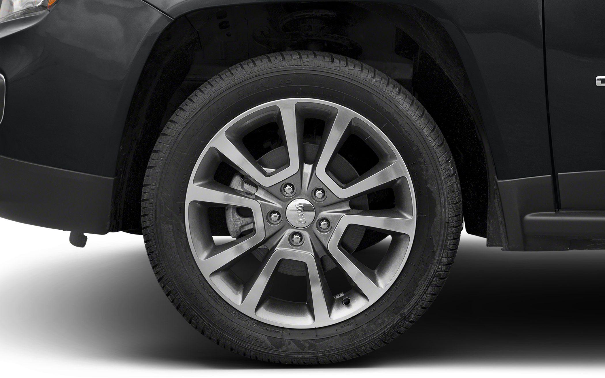 Close-up of alloy wheel and tire on a vehicle