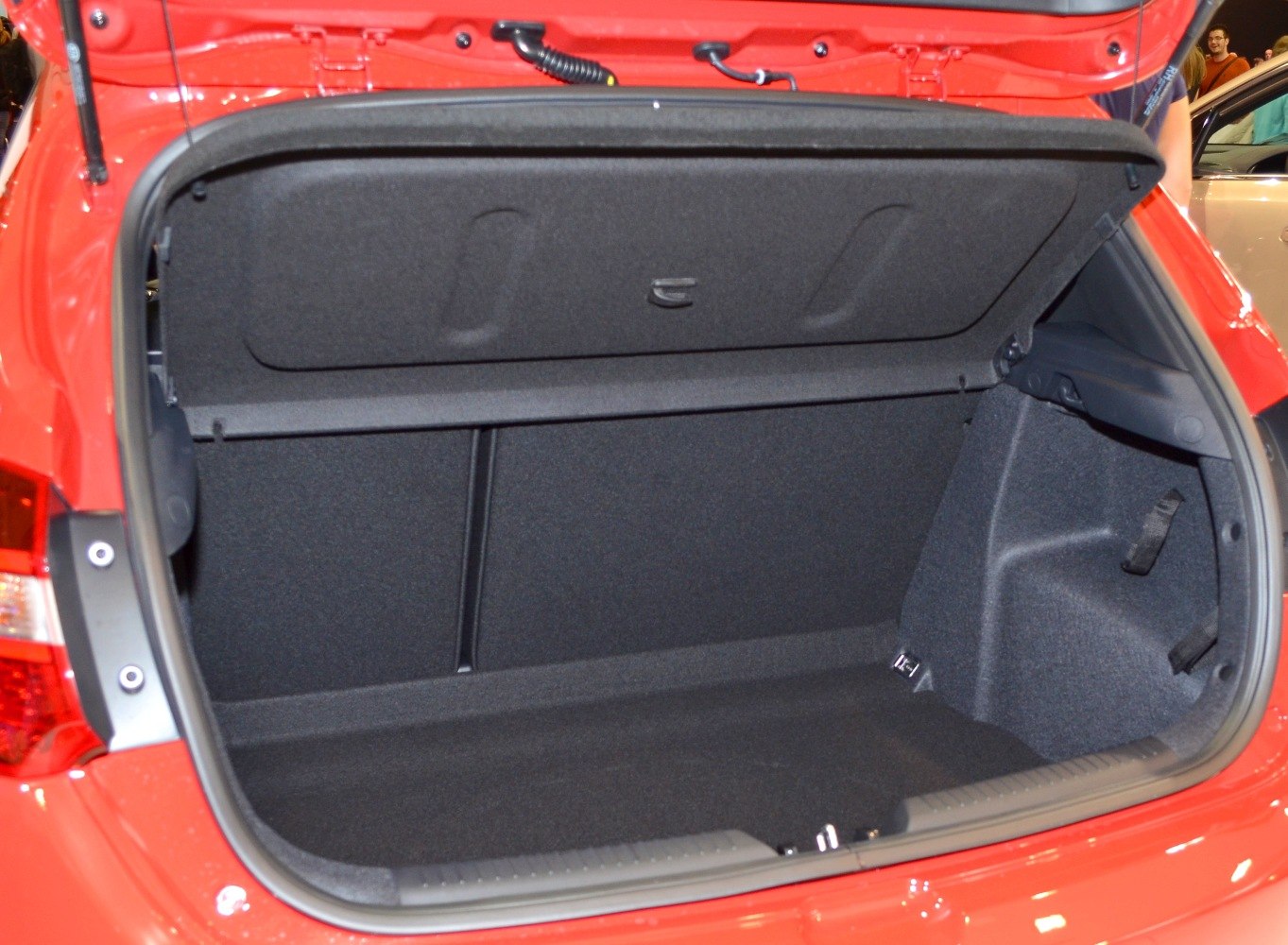 Spacious and practical hatchback trunk interior with cargo cover