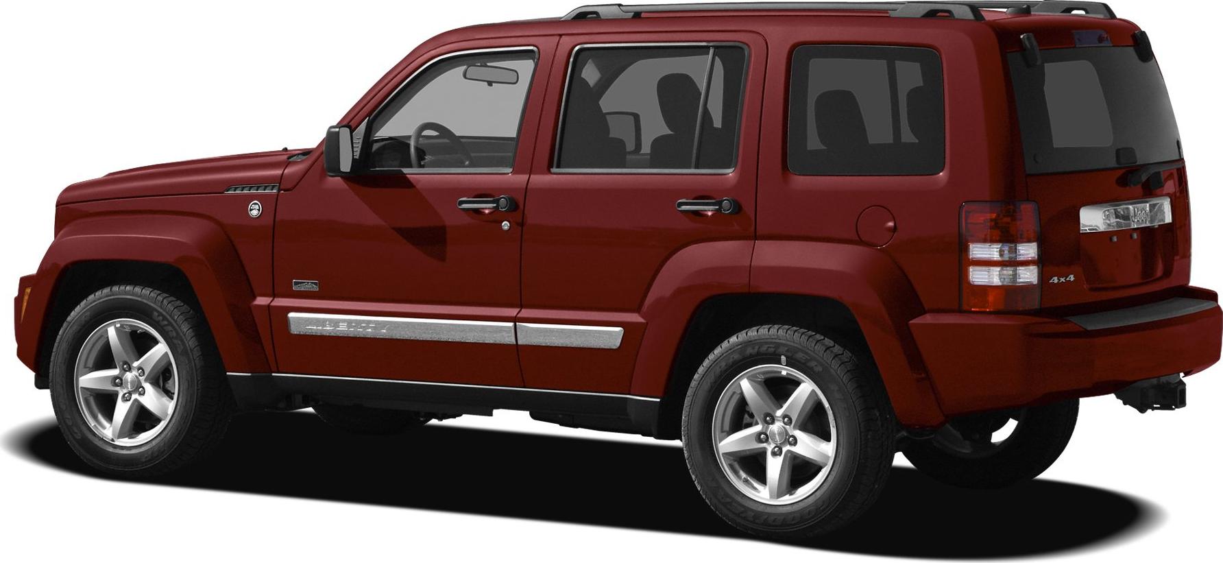 Side view of red SUV with 4x4, alloy wheels, tinted windows