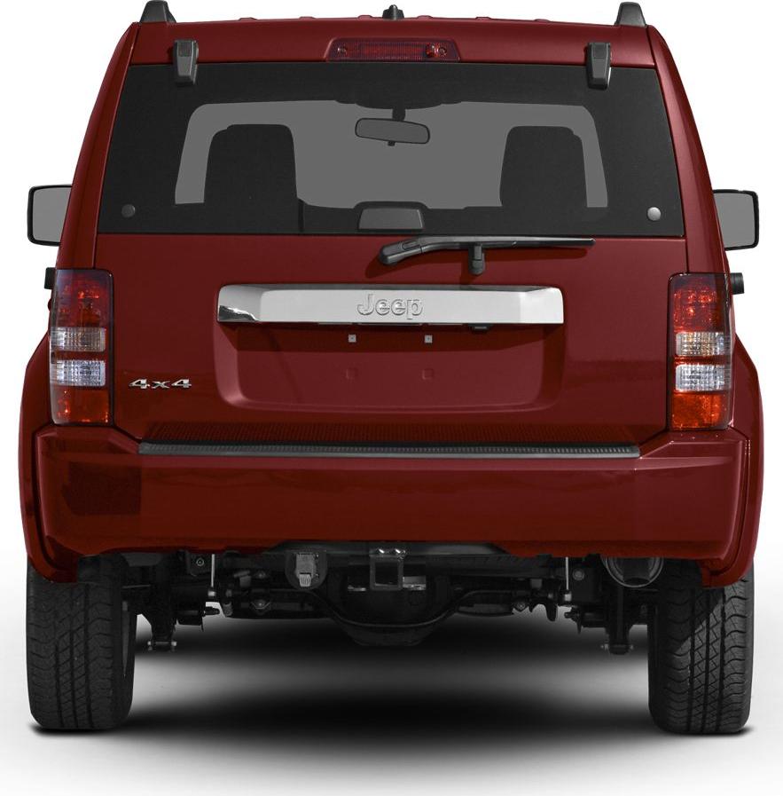 Rear view of 4x4 SUV with rear wiper, taillights, and tow hitch