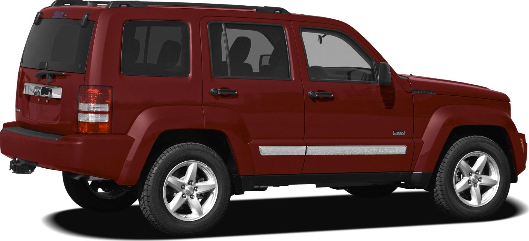Side view of red SUV with chrome trims and five-spoke alloy wheels