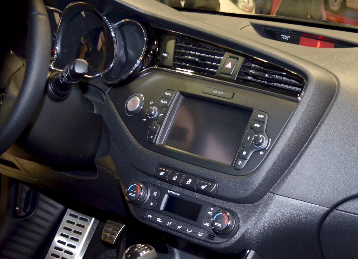 Dashboard with infotainment system and climate controls