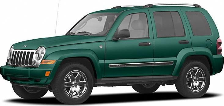 Side view of a green SUV with chrome grille and roof rails