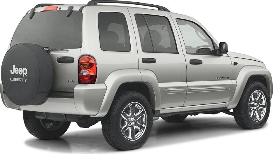 Rear side view with spare tire cover on an SUV