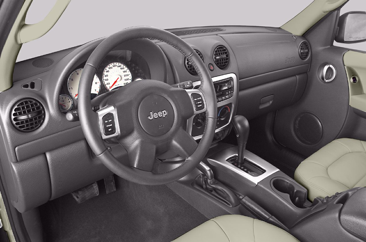 Dashboard and steering wheel with gear shift and seating