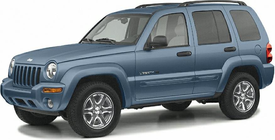 Side profile of an early 2000s SUV with round headlights and roof rails
