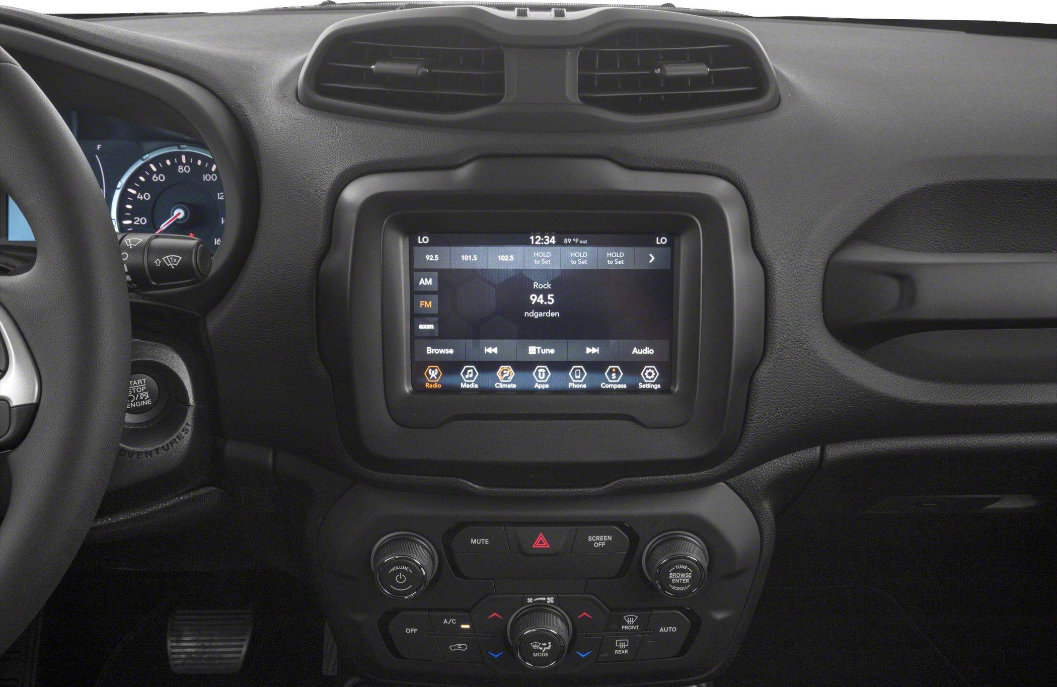 Interior dashboard with touchscreen media console and control panel