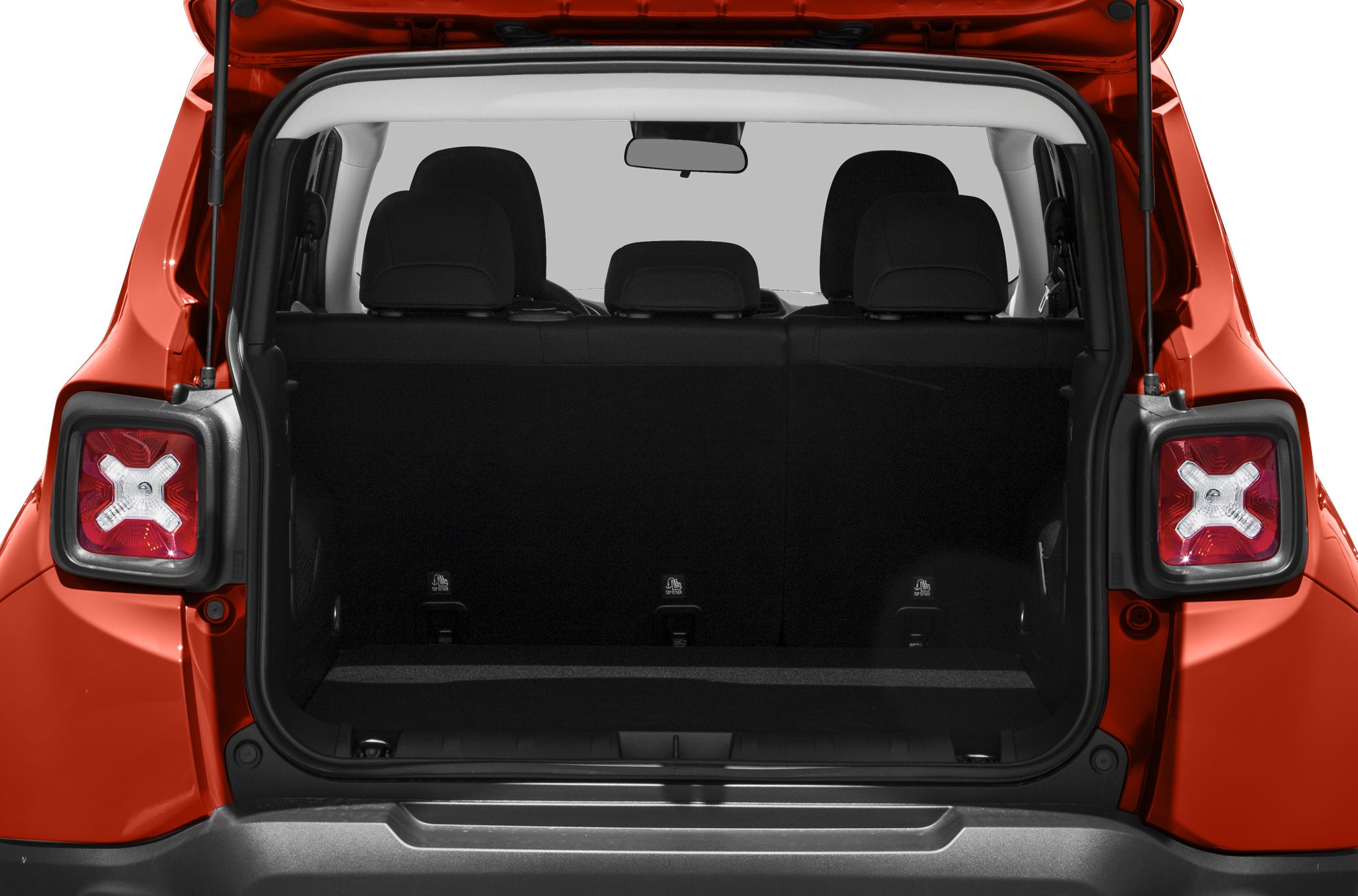 Open rear cargo space and iconic X-shaped taillights