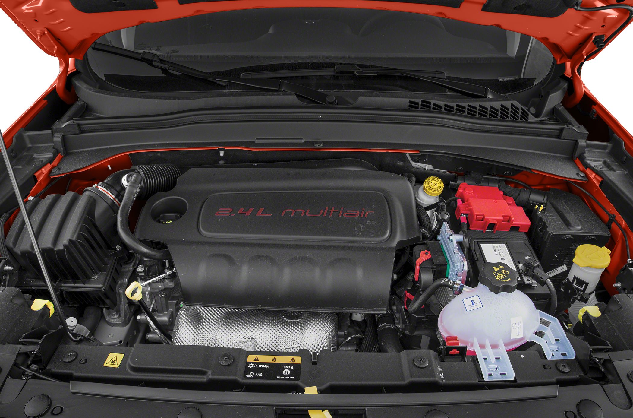 2.4L Multiair engine with visible air intake and coolant reservoir