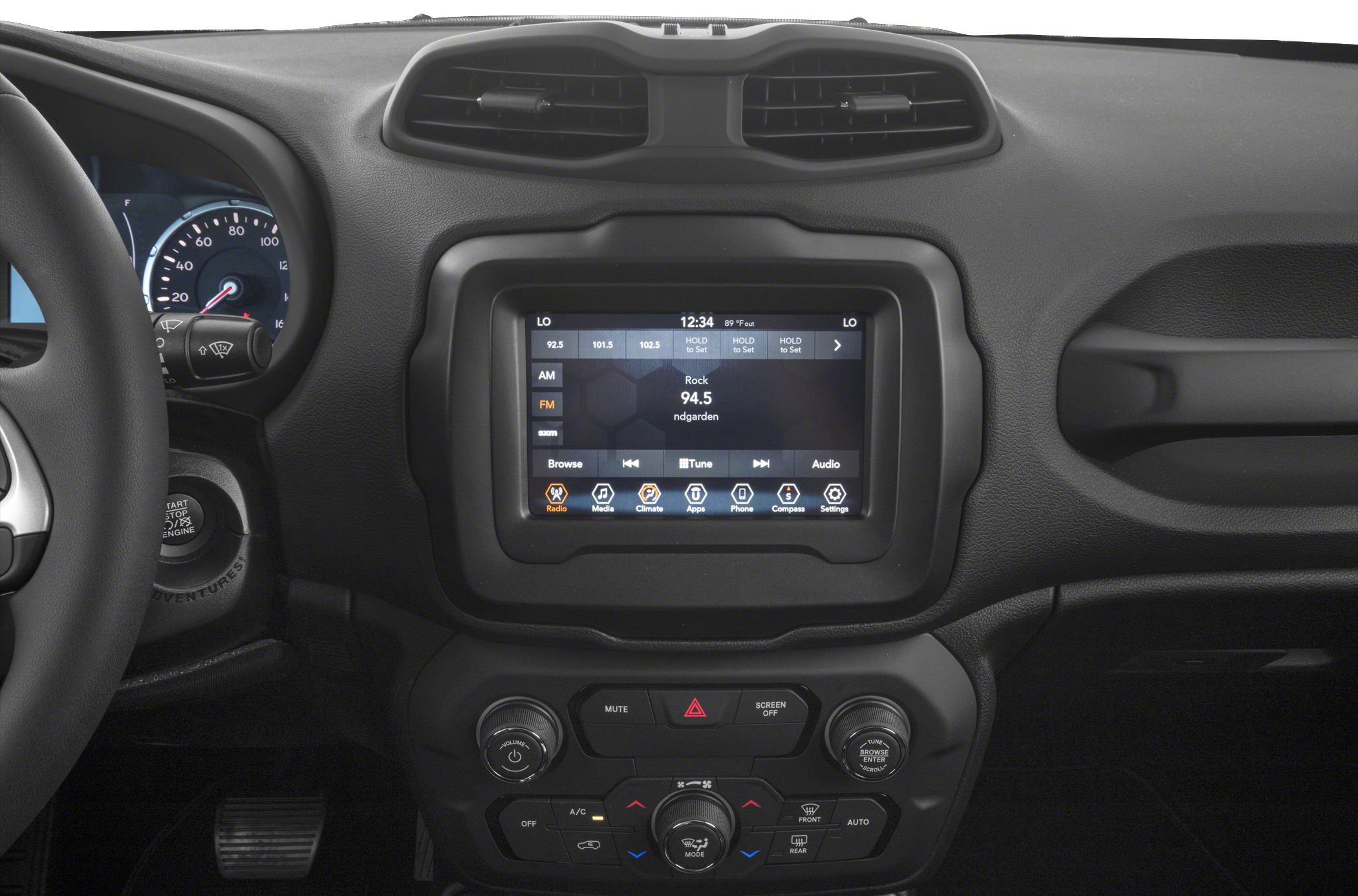 Touchscreen infotainment system and climate control panel