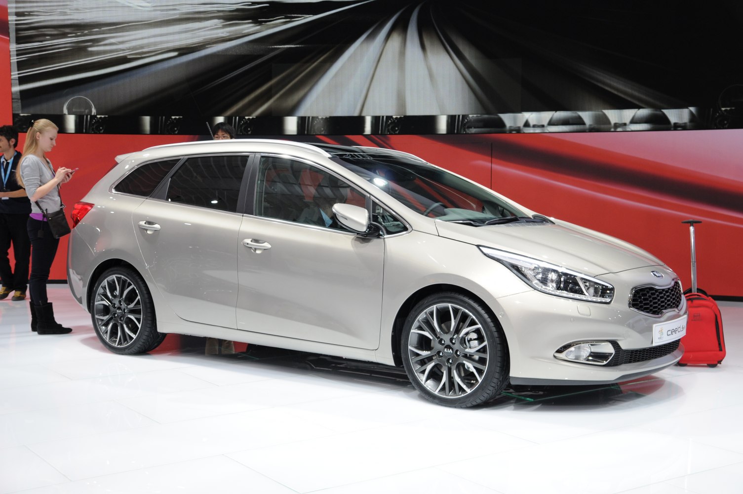 Side view of sleek station wagon with modern alloy wheels
