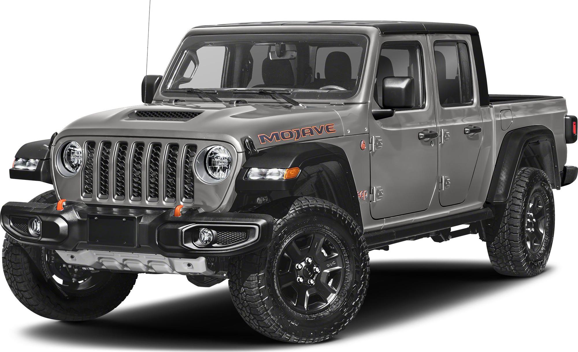 Pickup truck front side view with off-road tires and rugged design