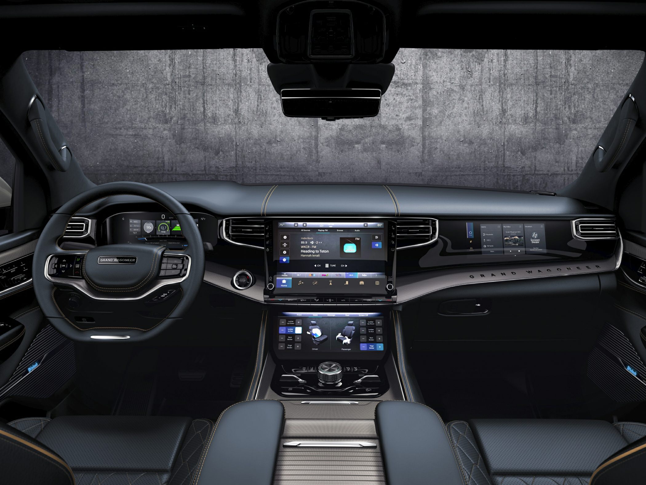 Dual digital displays and premium dashboard design with touchscreen controls