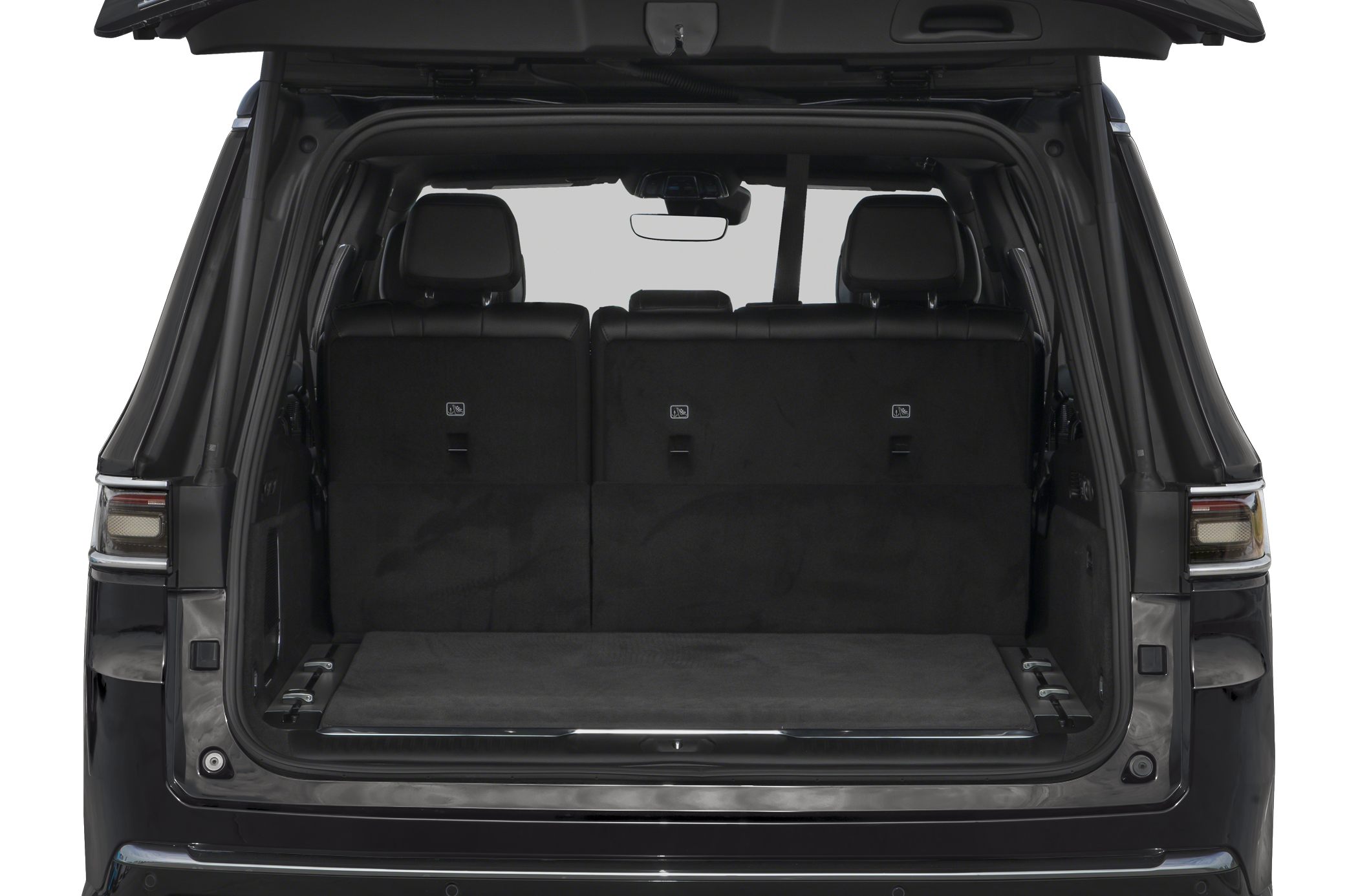 Open rear hatch with upright rear seats and spacious cargo area